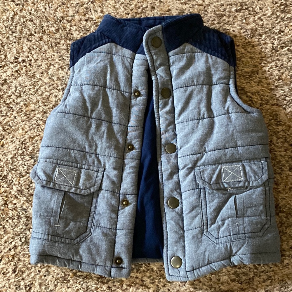 Blue Oshkosh puffer vest. Size 18 months